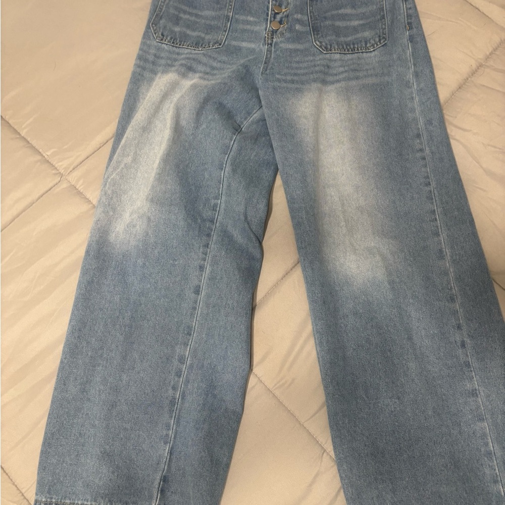 SHEIN Light Blue Flare & Wide Leg Jeans
